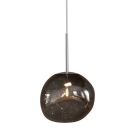 Pendule, Lustre suspendate - Lustra, Pendul modern cu glob sticla fumurie LIQUID DIAMOND 20cm