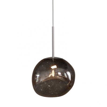 Pendule, Lustre suspendate - Lustra, Pendul modern cu glob sticla fumurie LIQUID DIAMOND 20cm
