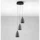 Pendule, Lustre suspendate - Lustra moderna cu 3 pendule LED, Metal, Sticla, Fumuriu, ALISH