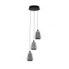 Lustra moderna cu 3 pendule LED, Metal, Sticla, Fumuriu, ALISH