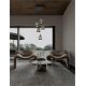 Pendule, Lustre suspendate - Lustra moderna cu 5 pendule LED, Metal, Sticla, Fumuriu, ALISH