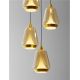 Pendule, Lustre suspendate - Lustra moderna cu 5 pendule LED, Metal, Sticla, Champaign, ALISH
