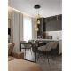 Pendule, Lustre suspendate - Lustra moderna cu 5 pendule LED, Metal, Sticla, Champaign, ALISH