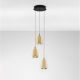 Pendule, Lustre suspendate - Lustra moderna cu 3 pendule LED, Metal, Sticla, Champaign, ALISH