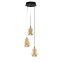 Lustra moderna cu 3 pendule LED, Metal, Sticla, Champaign, ALISH