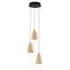 Pendule, Lustre suspendate - Lustra moderna cu 3 pendule LED, Metal, Sticla, Champaign, ALISH
