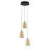 Lustra moderna cu 3 pendule LED, Metal, Sticla, Champaign, ALISH