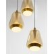 Pendule, Lustre suspendate - Lustra moderna cu 3 pendule LED, Metal, Sticla, Champaign, ALISH