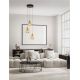 Pendule, Lustre suspendate - Lustra moderna cu 3 pendule LED, Metal, Sticla, Champaign, ALISH