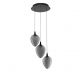 Pendule, Lustre suspendate - Lustra moderna cu 3 pendule LED, Metal, Sticla, Fumuriu, Nali