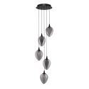 Lustra moderna cu 5 pendule LED, Metal, Sticla, Fumuriu, Nali
