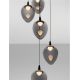 Pendule, Lustre suspendate - Lustra moderna cu 5 pendule LED, Metal, Sticla, Fumuriu, Nali