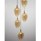 Pendule, Lustre suspendate - Lustra moderna cu 5 pendule LED, Metal, Sticla, Champaign, Nali