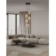 Pendule, Lustre suspendate - Lustra moderna cu 5 pendule LED, Metal, Sticla, Champaign, Nali