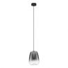 Pendul LED modern, Metal, Sticla, Gri Fumuriu, OBLO