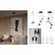 Pendule, Lustre suspendate - Pendul LED modern, Metal, Sticla, Gri Fumuriu, OBLO