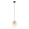 Pendul LED modern, Metal, Sticla, Chihlimbar, OBLO