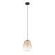 Pendul LED modern, Metal, Sticla, Chihlimbar, OBLO