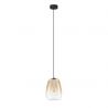 Pendul LED modern, Metal, Sticla, Chihlimbar, OBLO