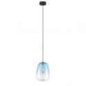 Pendul LED modern, Metal, Sticla, Albastru deschis, OBLO