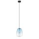 Pendule, Lustre suspendate - Pendul LED modern, Metal, Sticla, Albastru deschis, OBLO