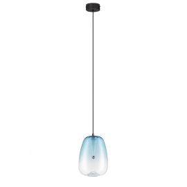 Pendul LED modern, Metal, Sticla, Albastru deschis, OBLO