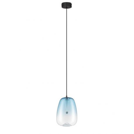 Pendule, Lustre suspendate - Pendul LED modern, Metal, Sticla, Albastru deschis, OBLO