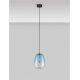 Pendule, Lustre suspendate - Pendul LED modern, Metal, Sticla, Albastru deschis, OBLO