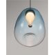 Pendule, Lustre suspendate - Pendul LED modern, Metal, Sticla, Albastru deschis, OBLO