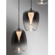 Pendule, Lustre suspendate - Lustra moderna cu 3 pendule LED, Metal, Sticla, Gri Fumuriu, OBLO