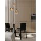 Pendule, Lustre suspendate - Lustra moderna cu 3 pendule LED, Metal, Sticla, Chihlimbar, OBLO