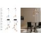 Pendule, Lustre suspendate - Lustra moderna cu 5 pendule LED, Metal, Sticla, Chihlimbar, OBLO