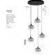 Pendule, Lustre suspendate - Lustra moderna cu 5 pendule LED, Metal, Sticla, Fumuriu, ORENDA