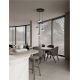 Pendule, Lustre suspendate - Lustra moderna cu 5 pendule LED, Metal, Sticla, Fumuriu, ORENDA