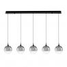 Lustra moderna cu 5 pendule LED, Metal, Sticla, Fumuriu, ORENDA