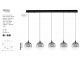 Pendule, Lustre suspendate - Lustra moderna cu 5 pendule LED, Metal, Sticla, Fumuriu, ORENDA