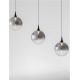 Pendule, Lustre suspendate - Lustra moderna cu 5 pendule LED, Metal, Sticla, Fumuriu, ORENDA