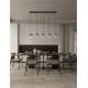 Pendule, Lustre suspendate - Lustra moderna cu 5 pendule LED, Metal, Sticla, Fumuriu, ORENDA