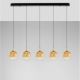 Pendule, Lustre suspendate - Lustra moderna cu 5 pendule LED, Metal, Sticla, Champaign, ORENDA