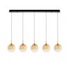 Lustra moderna cu 5 pendule LED, Metal, Sticla, Champaign, ORENDA
