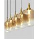Pendule, Lustre suspendate - Lustra moderna cu 5 pendule LED, Metal, Sticla, Champaign, ORENDA