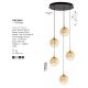 Pendule, Lustre suspendate - Lustra moderna cu 5 pendule LED, Metal, Sticla, Champaign, ORENDA