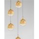 Pendule, Lustre suspendate - Lustra moderna cu 5 pendule LED, Metal, Sticla, Champaign, ORENDA