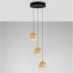 Pendule, Lustre suspendate - Lustra moderna cu 3 pendule LED, Metal, Sticla, Champaign, ORENDA