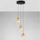 Pendule, Lustre suspendate - Lustra moderna cu 3 pendule LED, Metal, Sticla, Champaign, ORENDA