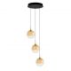 Pendule, Lustre suspendate - Lustra moderna cu 3 pendule LED, Metal, Sticla, Champaign, ORENDA