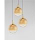 Pendule, Lustre suspendate - Lustra moderna cu 3 pendule LED, Metal, Sticla, Champaign, ORENDA