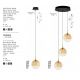 Pendule, Lustre suspendate - Pendul LED modern, Metal, Sticla, Champaign, ORENDA