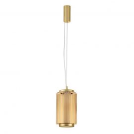 Pendul LED modern, Metal, Sticla, Chihlimbar, VESPER