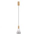 Pendul LED modern, Metal, Sticla, Fumuriu, Voi